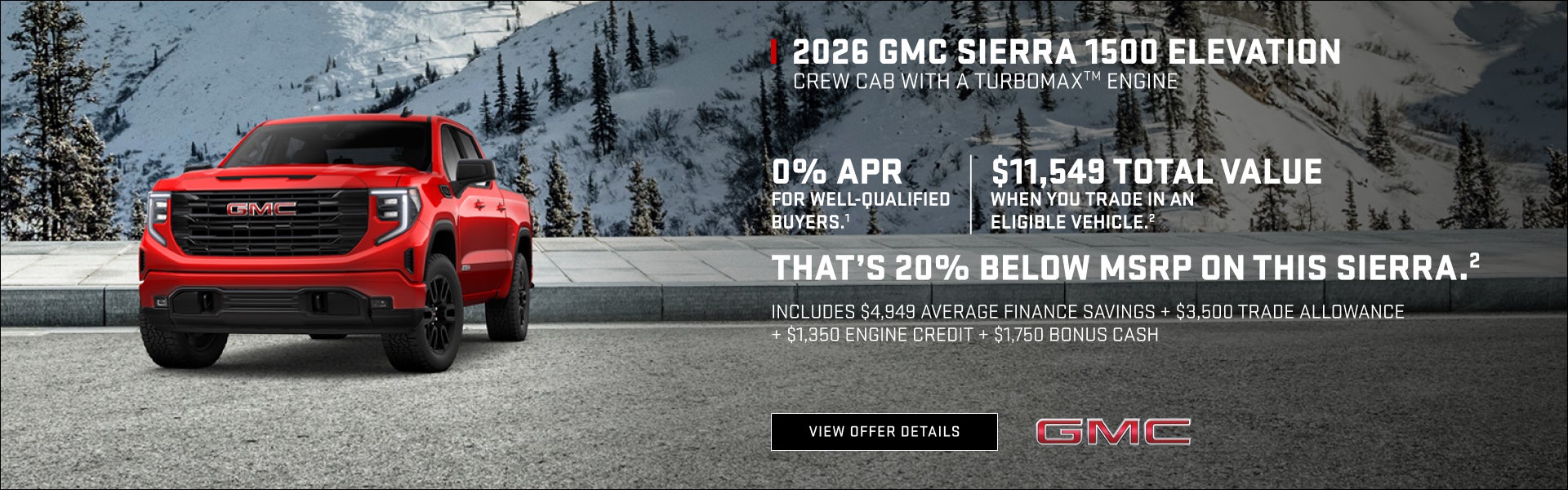 0% APR for well-qualified buyers.1

With a $11,549 Total Value for when you trade in an eligible ...
